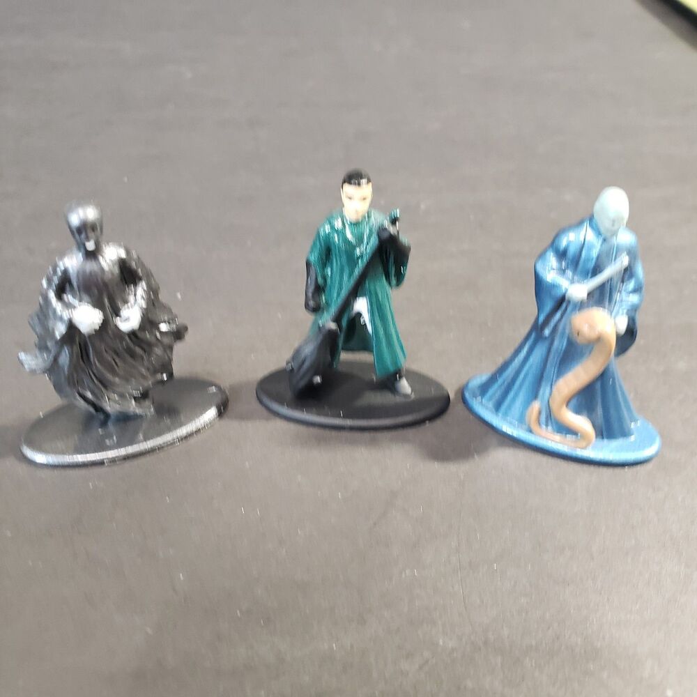 Harry Potter Metalfigs 3 Toy Figures 1" Marcus Flint Dementor Lord Voldemort
